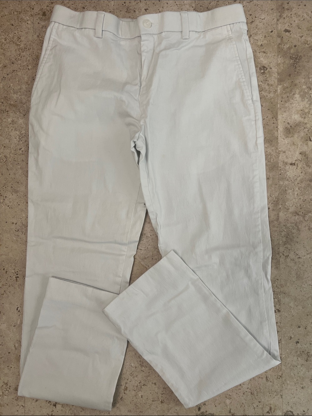 Men's Slim Straight Chinos in Light Gray - Unbranded